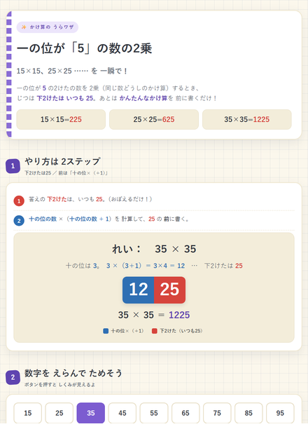 一の位が5の数の2乗 のサムネイル