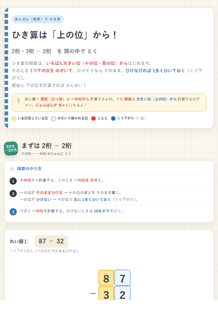ひき算の暗算 のサムネイル